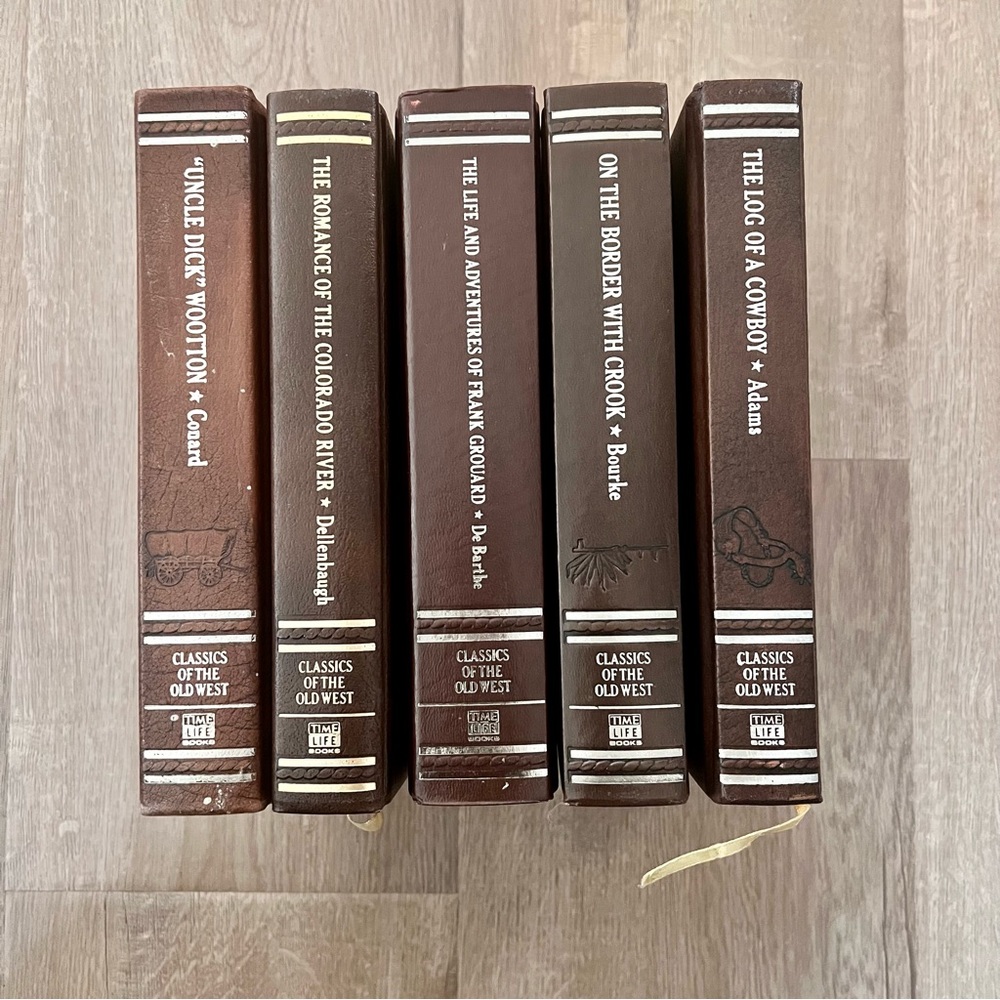 5 PCs Classics‎ of the Old West Time Life Books Deluxe Leather Bound Mint